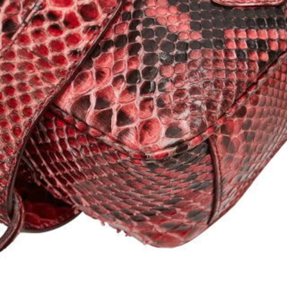 Prada Python Triangle Shoulder Bag Red Black Leat… - image 4